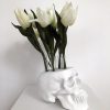 Gun Metal Test Tube Flower Skull by Haus of Skulls