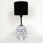 Handmade Silver Skull Lamp by Haus of Skulls