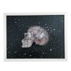 Handmade 3D Half Silver & Purple Toned (3 Shades) Splatter Skull With Marble Effect On Black & Purple Splatter Base Frame by Haus of Skulls