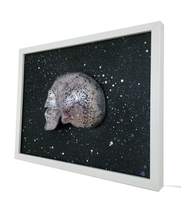 3D Skull Frame with Silver and Purple Skull