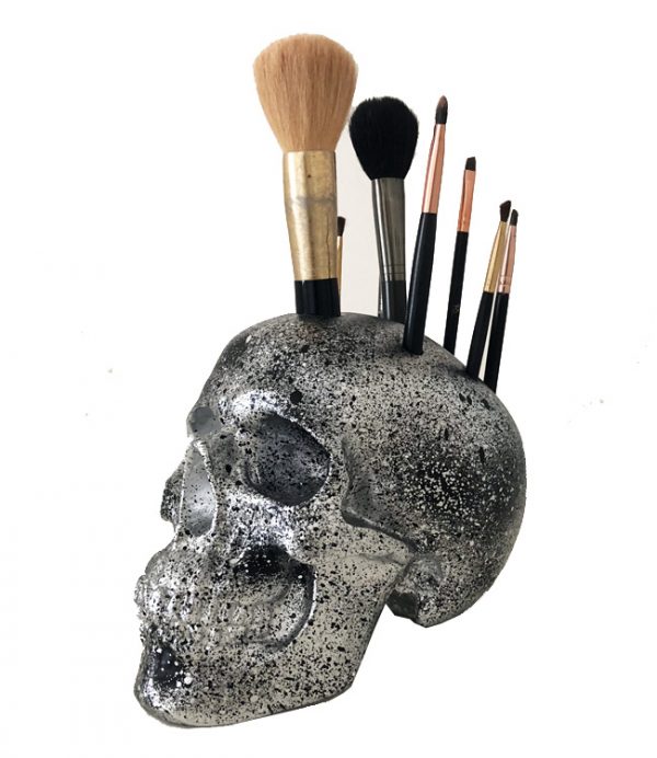 Pen / Make Up Brush Skull holder by Haus of Skulls