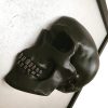 Handmade 3D Frame - Black Skull With Silver Rhinestone Teeth On Silver by Haus of Skulls