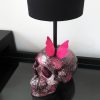 Handmade Butterfly Skull Lamp by Haus of Skulls
