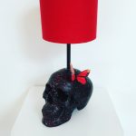 Handmade Butterfly Skull Lamp by Haus of Skulls