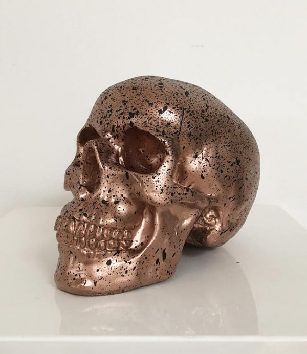 Rose Gold and Black Splatter Skull