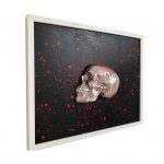 3D Skull frame with Silver and Red Splatter Skull