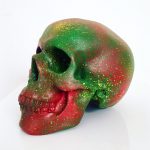 Red Yellow and Green Splatter Skull