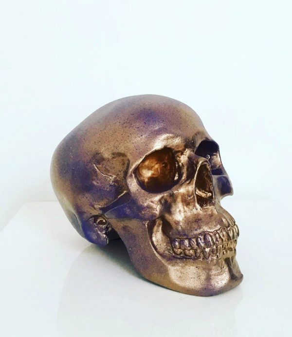 Gold and Purple Splatter Skull