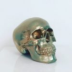 Green and Gold Splatter Skull