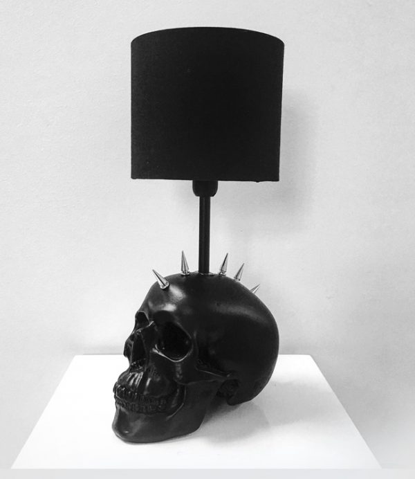 Handmade Mohawk Skull Lamp by Haus of Skulls
