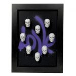 Handmade Skull Frame - Black Frame with Red Mini Plaster Skulls by Haus of Skulls