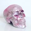 Silver and Neon Pink Splatter Skull