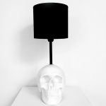 Handmade White Skull Lamp by Haus of Skulls