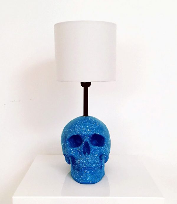 Blue and White Splatter Lamp