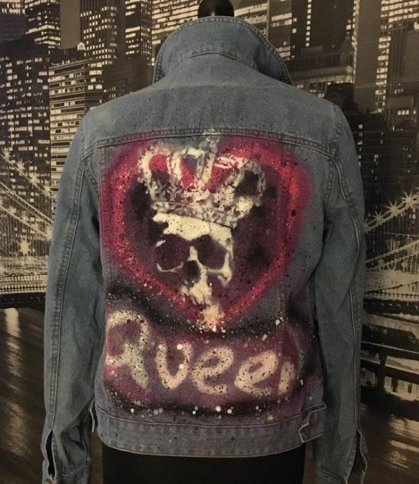 Denim Jacket with Skull and Queen design