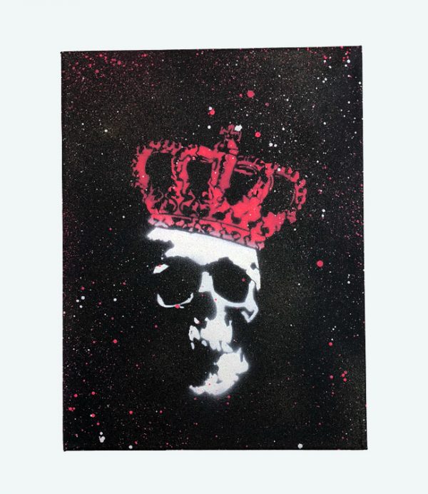 Pink Black and White Skull Crown Canvas