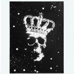 Black and White Skull Crown Canvas