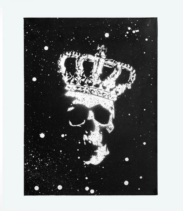 Black and White Skull Crown Canvas