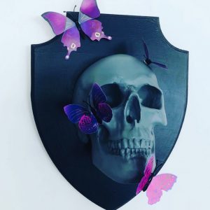 Mounted Butterfly Skull by Haus of Skulls