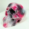 Black, White and Pink Splatter Skull