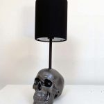Gunmetal Skull Lamp