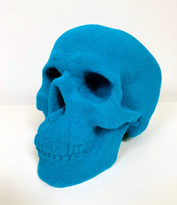 Turquoise Flock Skull