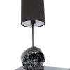 Black and Silver Splatter Skull Lamp