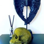 Olive Green Rhinestone Skull