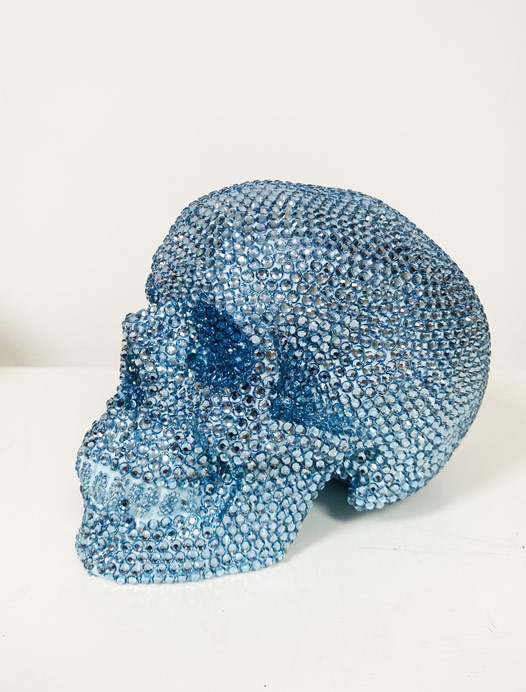 Light Blue Rhinestone Skull