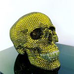 Olive Green Rhinestone Skull