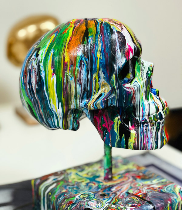 Fluid Art Skull