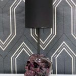 Black and Neon Pink Splatter Skull Lamp