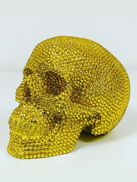 Yellow Rhinestone Skull